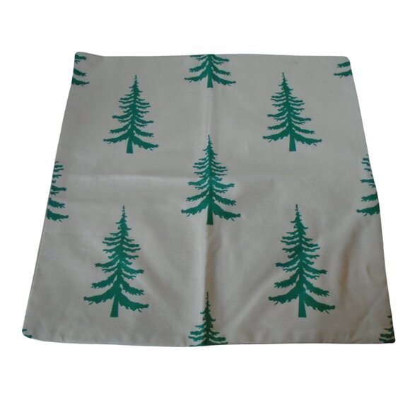 Green Pines Trees Christmas Trees Holiday Pillow Cover 20x20 One Sided - Picture 1 of 4